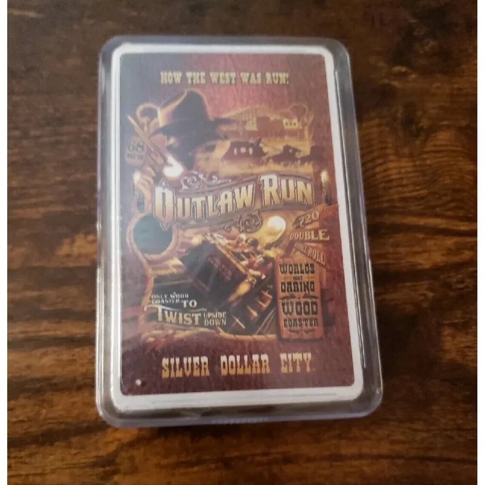 Silver Dollar City Outlaw Run Playing Cards Deck Theme Park Wooden Coaster